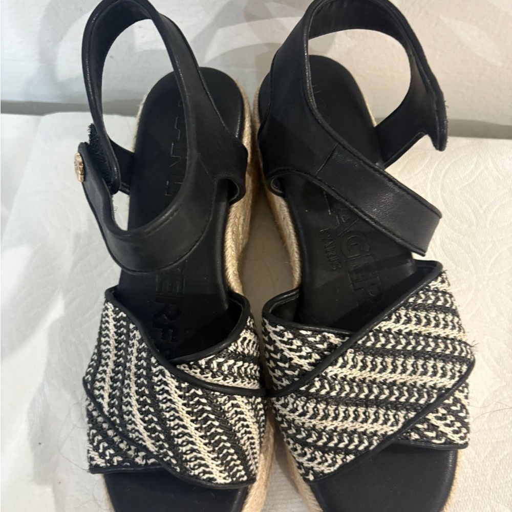 Karl Lagerfeld Black and Cream Espadrilles